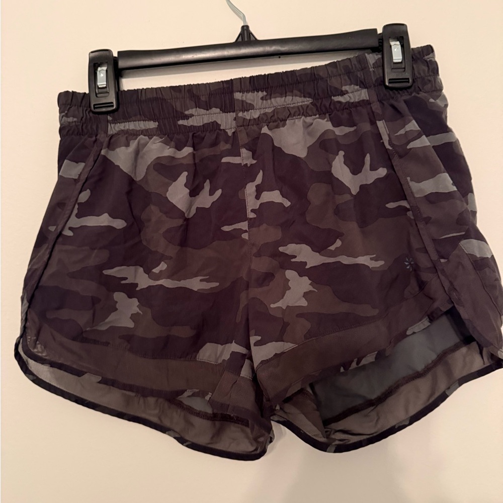 Athleta Camo Mesh Racer Shorts - Picture 2 of 4